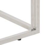 Table console argenté acier inoxydable et bois massif d'acacia – Image 6