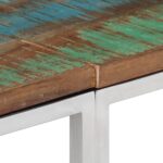 Table console argenté acier inoxydable/bois massif récupération – Image 4