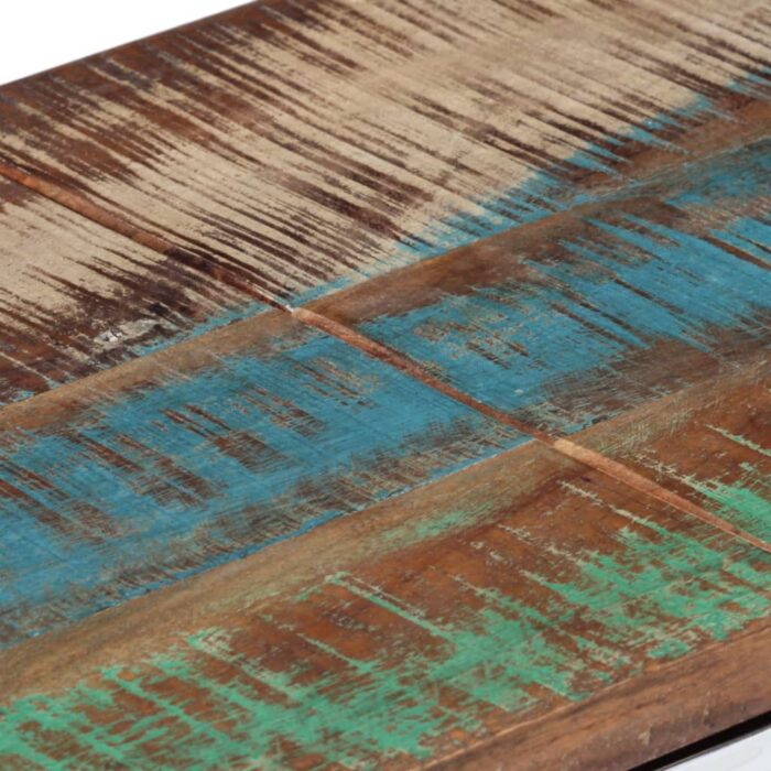 Table console argenté acier inoxydable/bois massif récupération – Image 5