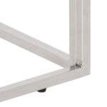 Table console argenté acier inoxydable/bois massif récupération – Image 6