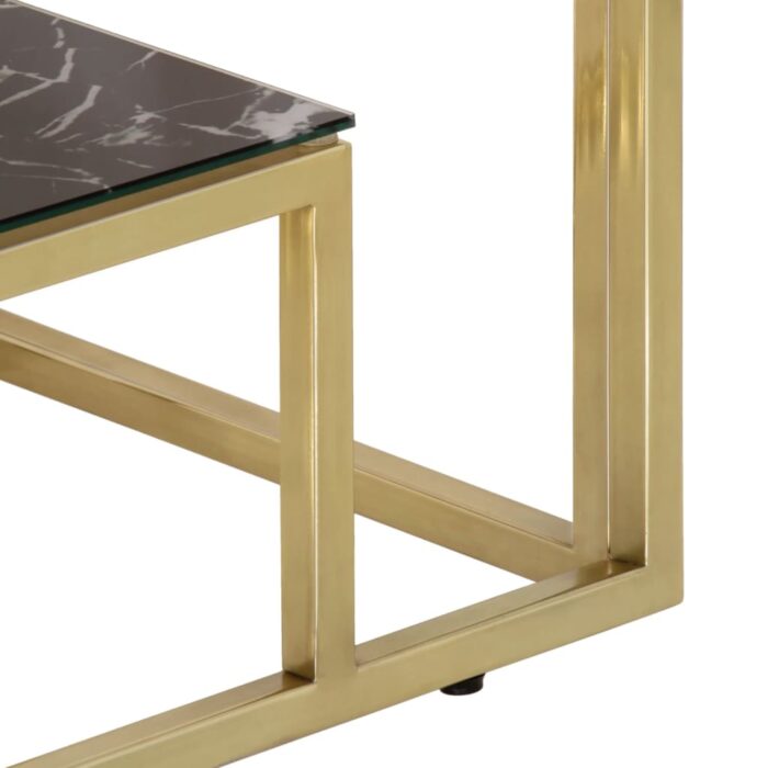 Table console doré acier inoxydable et verre trempé – Image 4