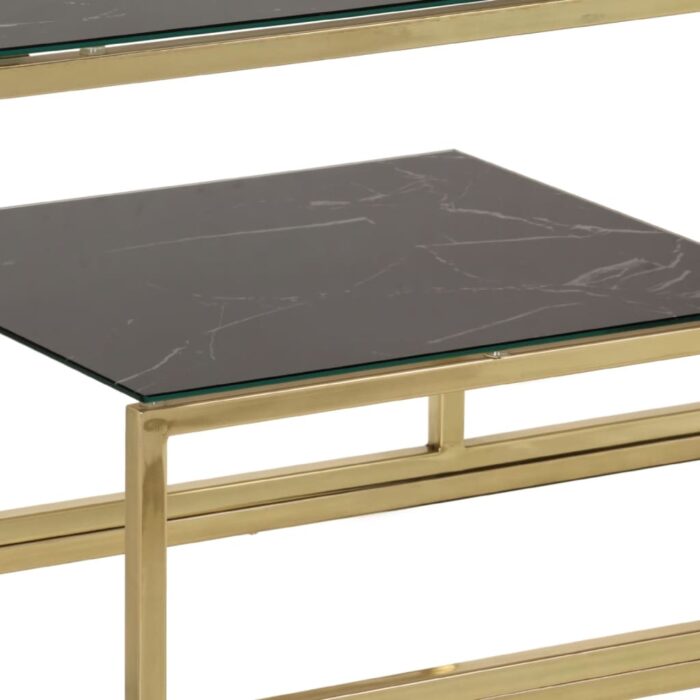 Table console doré acier inoxydable et verre trempé – Image 5