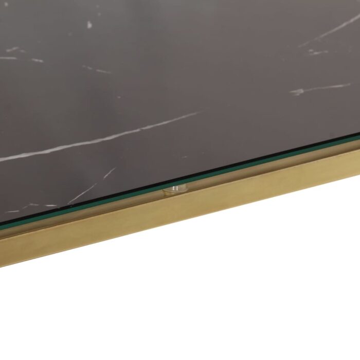 Table console doré acier inoxydable et verre trempé – Image 6