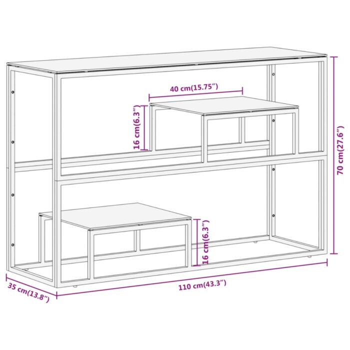 Table console doré acier inoxydable et verre trempé – Image 7