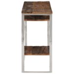 Table console argenté inox et bois de mélèze massif – Image 2