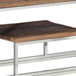 Table console argenté inox et bois de mélèze massif – Image 5