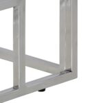 Table console argenté inox et bois de récupération massif – Image 4