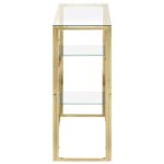 Table console doré acier inoxydable et verre trempé – Image 2