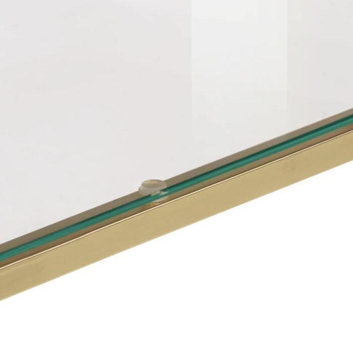 Table console doré acier inoxydable et verre trempé – Image 4