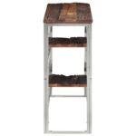 Table console argenté acier inoxydable et bois de mélèze massif – Image 2