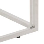 Table console argenté acier inoxydable et bois de mélèze massif – Image 6