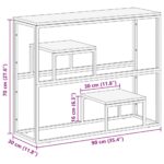 Table console argenté acier inoxydable et bois de mélèze massif – Image 8