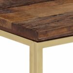 Table console doré acier inoxydable et bois de mélèze massif – Image 3
