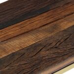 Table console doré acier inoxydable et bois de mélèze massif – Image 4