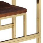 Table console doré acier inoxydable et bois de mélèze massif – Image 5