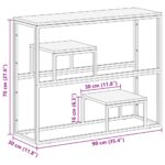 Table console argenté acier inoxydable et bois massif d'acacia – Image 8