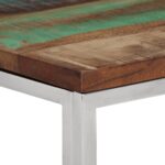 Table console argenté acier inoxydable/bois massif récupération – Image 3