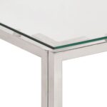 Table basse argenté acier inoxydable et verre trempé – Image 3