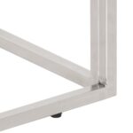 Table basse argenté acier inoxydable et verre trempé – Image 5