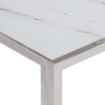 Table basse argenté acier inoxydable et verre trempé – Image 3