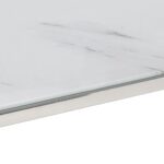 Table basse argenté acier inoxydable et verre trempé – Image 4