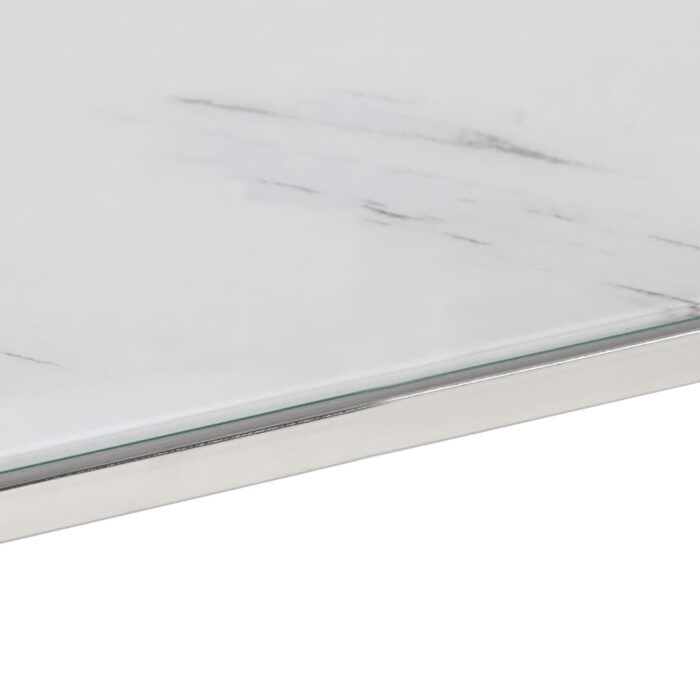 Table basse argenté acier inoxydable et verre trempé – Image 4