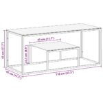 Table basse argenté acier inoxydable et verre trempé – Image 7