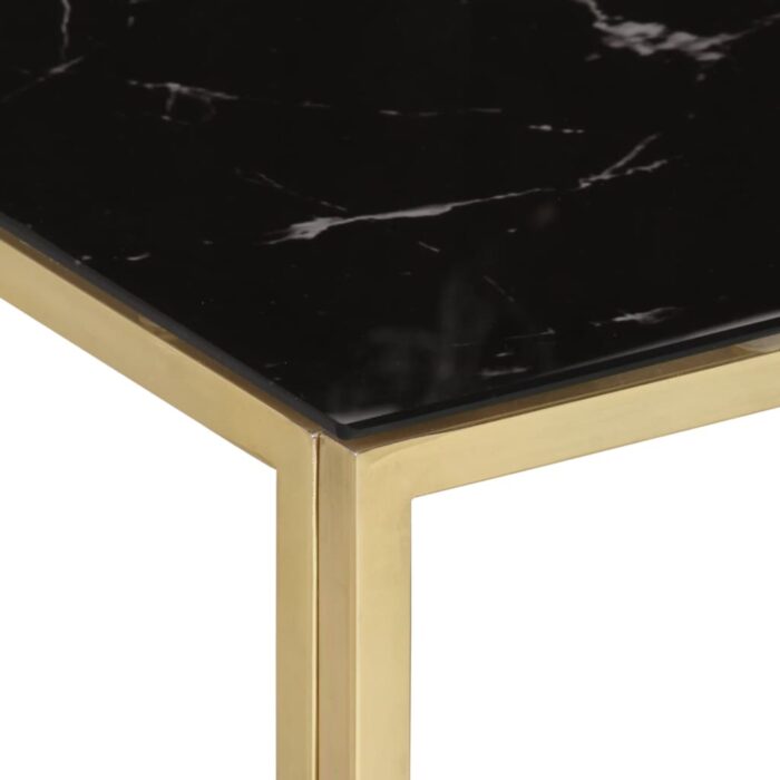 Table basse doré acier inoxydable et verre trempé – Image 3