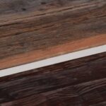 Table basse argenté acier inoxydable et bois de mélèze massif – Image 4