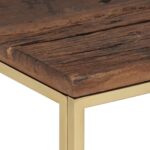 Table basse doré acier inoxydable et bois de mélèze massif – Image 3
