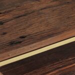 Table basse doré acier inoxydable et bois de mélèze massif – Image 4