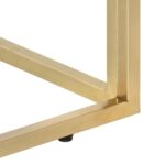 Table basse doré acier inoxydable et bois de mélèze massif – Image 5