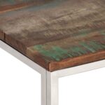 Table basse argenté acier inoxydable/bois massif récupération – Image 3