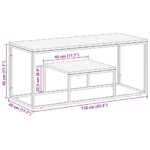 Table basse argenté acier inoxydable/bois massif récupération – Image 7