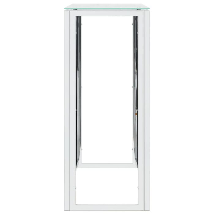 Table console 110x30x70 cm acier inoxydable et verre – Image 2