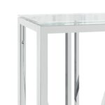 Table console 110x30x70 cm acier inoxydable et verre – Image 3