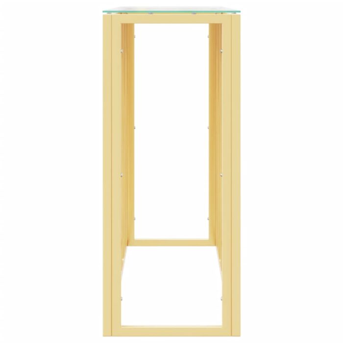 Table console 110x30x70 cm acier inoxydable et verre – Image 2