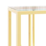 Table console 110x30x70 cm acier inoxydable et verre – Image 3