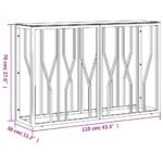 Table console 110x30x70 cm acier inoxydable et verre – Image 4