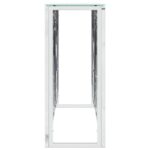 Table console argenté 110x30x70 cm acier inoxydable et verre – Image 2