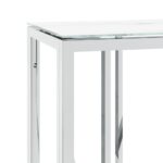 Table console argenté 110x30x70 cm acier inoxydable et verre – Image 3