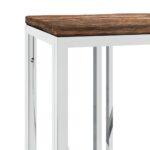 Table console acier inoxydable et bois massif de récupération – Image 3