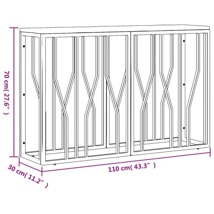 Table console acier inoxydable et bois massif de récupération – Image 4