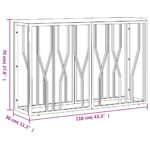 Table console doré acier inoxydable et bois massif récupération – Image 4