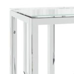 Table console 70x30x70 cm acier inoxydable et verre – Image 3