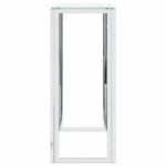 Table console argenté 70x30x70 cm acier inoxydable et verre – Image 2