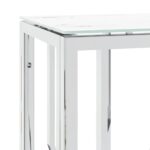 Table console argenté 70x30x70 cm acier inoxydable et verre – Image 3