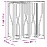 Table console argenté 70x30x70 cm acier inoxydable et verre – Image 4