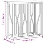 Table console doré acier inoxydable et bois massif récupération – Image 4