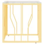 Table basse doré 50x50x50 cm acier inoxydable et verre – Image 2